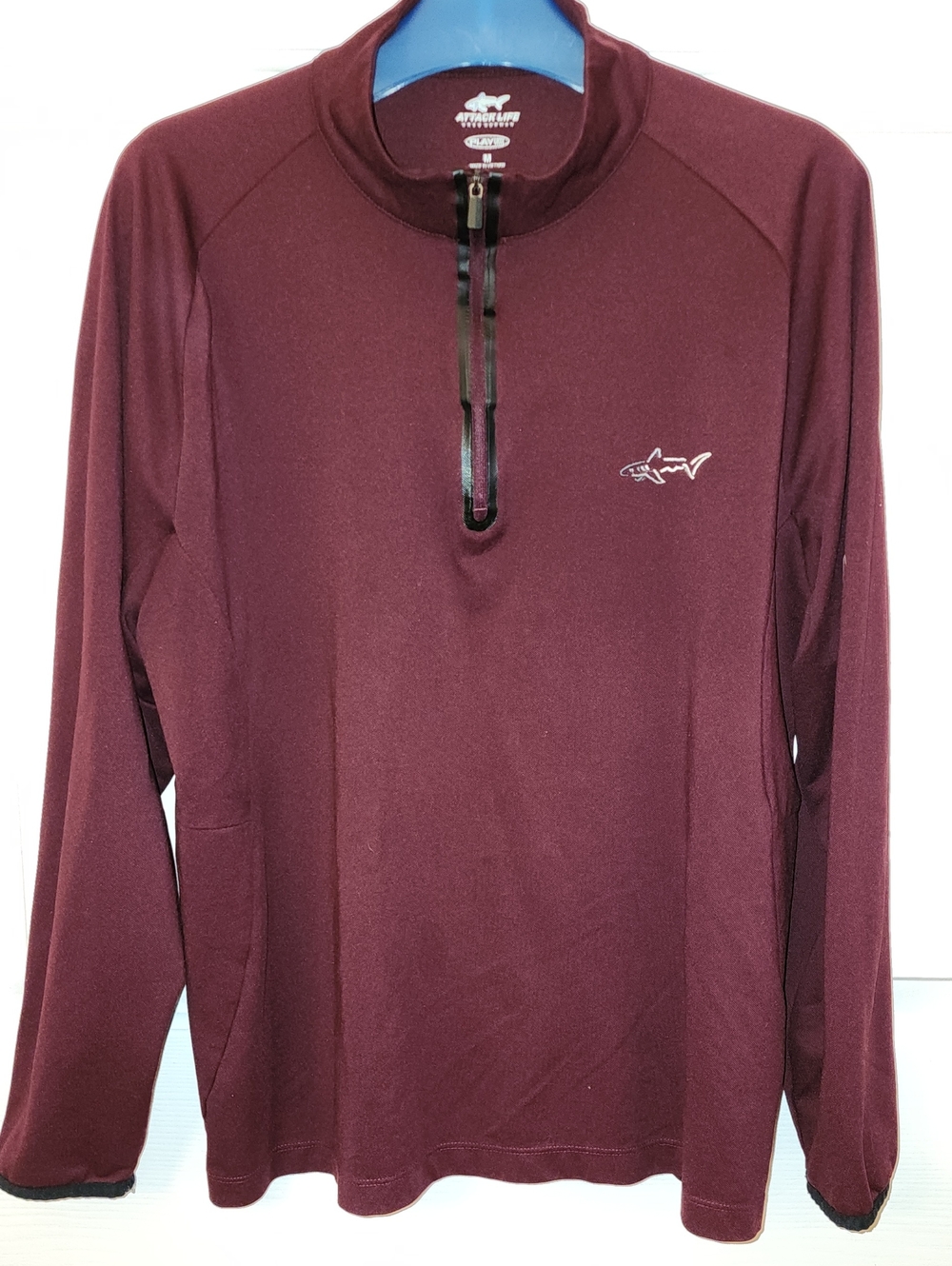 Attack Life by Greg Norman Maroon Half-Zip Performance Pullover